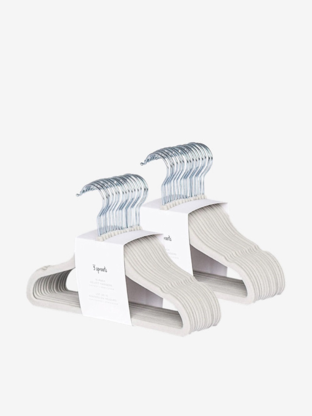 3 Sprouts Kids Slim Velvet Hangers - Light Gray (Set of 30)